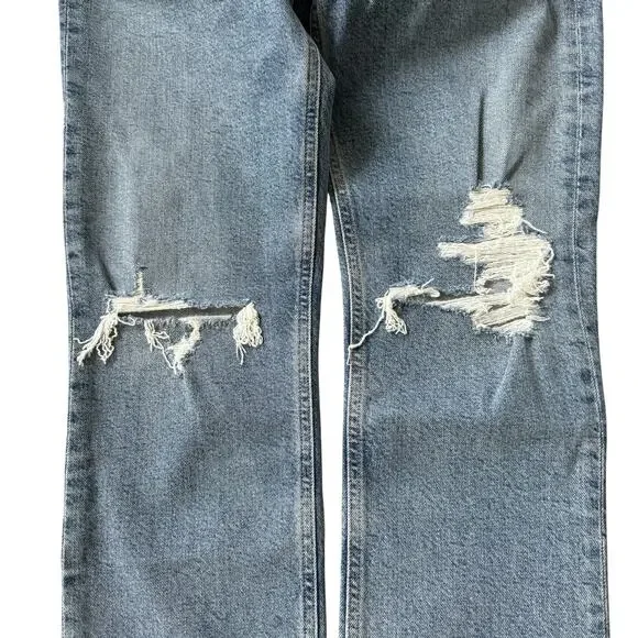 NEW AGOLDE Riley Straight Crop Jeans Distressed - Picture 7 of 11